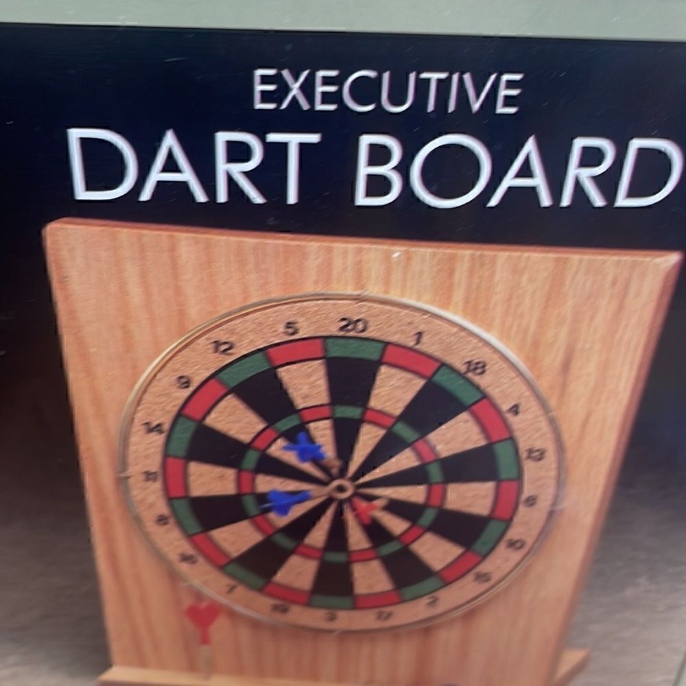 Executive Miniature Desk Wooden Dart Board Game Vintage